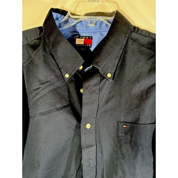 Tommy Hilfiger Men’s XXL  Big N Tall Dark Blue Long Sleeve Button  Down Shirt - Picture 3 of 8
